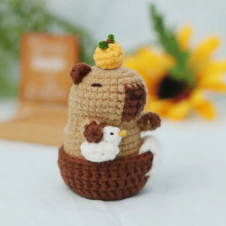 Capybara Crochet Kit – Cute DIY Animal Crochet Set for Beginners & Craft Lovers, Perfect Christmas Gift