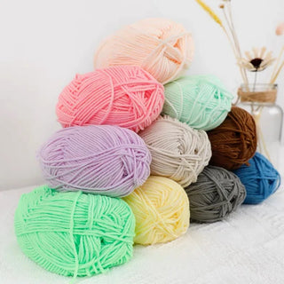 50g Soft Milk Cotton Yarn Set – Premium Crochet & Knitting Wool for DIY Crafts and Projects