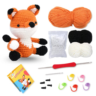 Beginner Crochet Kit – DIY Animal Crochet Set with Yarn, Hooks & Video Tutorials, Perfect for Craft Lovers