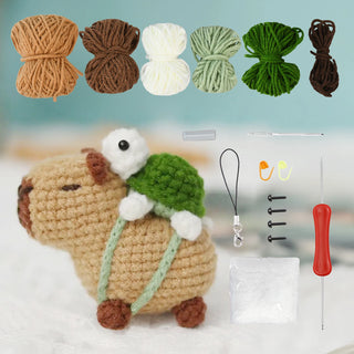 Capybara Crochet Kit – Cute DIY Animal Crochet Set for Beginners & Craft Lovers, Perfect Christmas Gift