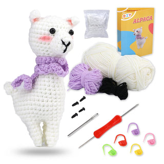 Beginner Crochet Kit – DIY Animal Crochet Set with Yarn, Hooks & Video Tutorials, Perfect for Craft Lovers