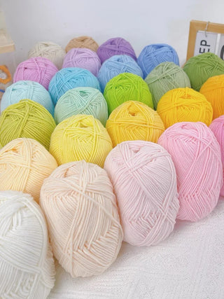 50g Soft Milk Cotton Yarn Set – Premium Crochet & Knitting Wool for DIY Crafts and Projects