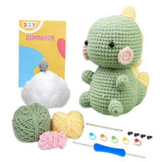 Beginner Crochet Kit – DIY Animal Crochet Set with Yarn, Hooks & Video Tutorials, Perfect for Craft Lovers