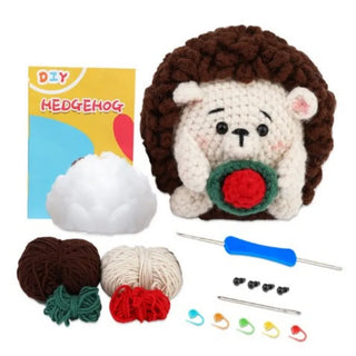 Beginner Crochet Kit – DIY Animal Crochet Set with Yarn, Hooks & Video Tutorials, Perfect for Craft Lovers