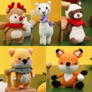 Beginner Crochet Kit – DIY Animal Crochet Set with Yarn, Hooks & Video Tutorials, Perfect for Craft Lovers