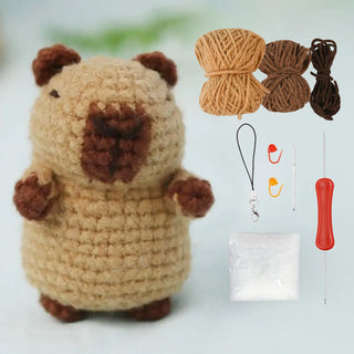 Capybara Crochet Kit – Cute DIY Animal Crochet Set for Beginners & Craft Lovers, Perfect Christmas Gift