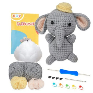 Beginner Crochet Kit – DIY Animal Crochet Set with Yarn, Hooks & Video Tutorials, Perfect for Craft Lovers