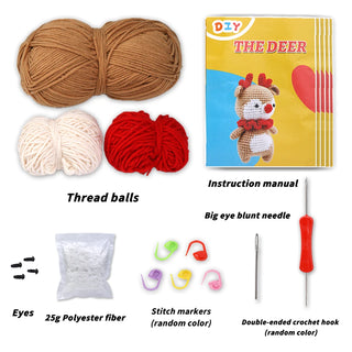 Beginner Crochet Kit – DIY Animal Crochet Set with Yarn, Hooks & Video Tutorials, Perfect for Craft Lovers