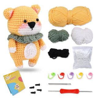 Beginner Crochet Kit – DIY Animal Crochet Set with Yarn, Hooks & Video Tutorials, Perfect for Craft Lovers