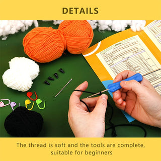 Beginner Crochet Kit – DIY Animal Crochet Set with Yarn, Hooks & Video Tutorials, Perfect for Craft Lovers