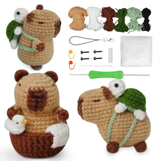 Capybara Crochet Kit – Cute DIY Animal Crochet Set for Beginners & Craft Lovers, Perfect Christmas Gift